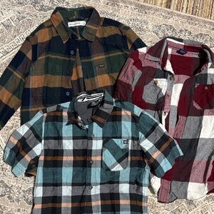 Plaid Button-Up Shirts Set